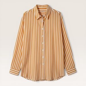 Madewell Women's Striped Button-Down Shirt in Mustard and White
